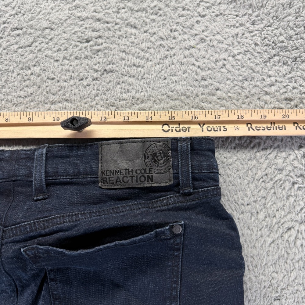 Kenneth Cole Jeans Mens 34x32 Blue Cotton Denim Straight Stretch Faded Workwear - Picture 9 of 12
